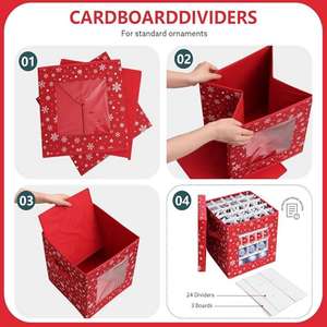 Custom High Quality Foldable Keeps <b>Decorations</b> Clean Christmas Ornament Storage Containers <b>Box</b> <b>with</b> <b>Lid</b> - Product Image 3