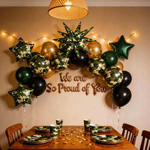 Globo de Mylar de 32 Pulgadas con Diseño de Explosión de Estrella y Camuflaje para Decoración de Fiestas de Cumpleaños y Jubilación - Product Image 2
