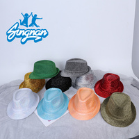 Chapeau de scène universel pour adultes et enfants, chapeau de jazz à paillettes argentées, mode, fête d'été, vente en gros