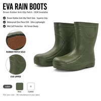 Bottes de pluie mi-mollet en EVA personnalisées ODM, ultra-légères, imperméables, semelle antidérapante, pour le jardin, la ferme, le travail, bottes Wellington