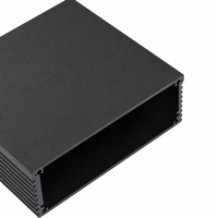 Boîtier de commande en aluminium noir mat 110*40mm avec ailettes de refroidissement et rainures pour circuits imprimés, indice de protection IP54, pour module d'alimentation d'amplificateur de classe D