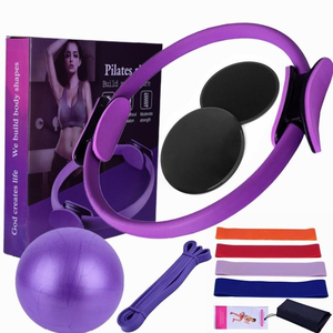 Essenziali palestra donna Pilates & <span class=keywords><strong>Yoga</strong></span> Kit allenamento a casa con palla Comfort e fascia di resistenza 8 Figure per Stretching - Product Image 3