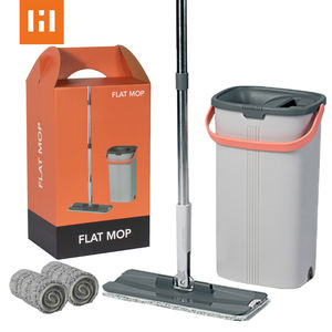 HOLAMOPA Serpillère plate magique rotative à 360 degrés et seau avec manche en acier inoxydable pour le nettoyage humide et sec <span class=keywords><strong>de</strong></span> la maison - Product Image 1