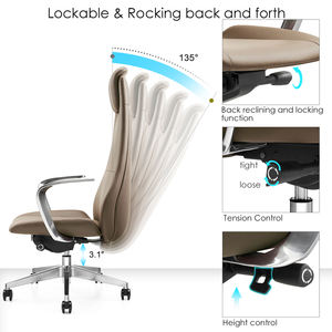 Silla de Oficina Ergonómica de Cuero de Primera Calidad para Gerentes, Silla Ejecutiva de Cuero de Lujo Moderna - Product Image 5