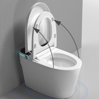 Toilet Pintar Modern Satu Bagian dengan Sistem Bilas Ganda, Keramik, S-Trap, Pembersihan Otomatis, Bidet Terintegrasi, dan Pemanas Dudukan Kloset