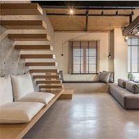 Escalier flottant design avec support en acier robuste pour maisons modernes