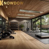 KNOWDOW Luxury Villa Interior Plan CAD 3D Demo Pelouse Pavillon Balcon Comptoir Toit