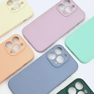 Fashion Square Liquid Silicone Telefon hülle für iPhone 15 14 Stoß feste Haut gefühl Silicon Soft TPU Full Protection Back Cover Hülle