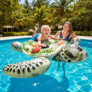 Bouée gonflable Intex Turtle Float 170x191 cm pour 2 personnes, pour s'amuser en piscine - Product Image 2