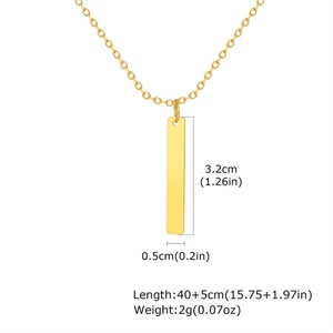 Handmade Personalized Women Jewelry Engraving Available Round Charm Bar <b>Necklace</b> with Metal Tags - Product Image 4