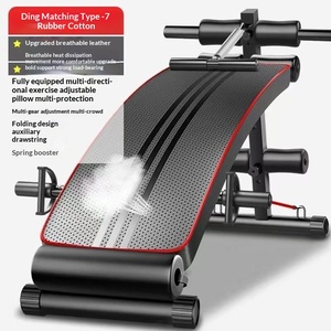 Banc de musculation moderne pliable avec cadre en acier et revêtement en cuir, équipement de fitness pour sit-ups, utilisation à domicile, planche d'exercices abdominaux pour hommes - Product Image 3
