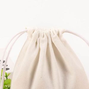 Custom Printed 100% Organic Cotton <b>Canvas</b> Pouch Eco-Friendly Washable Plain Solid Blank Cotton Drawstring Bags With Logo - Product Image 2