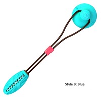 Jouet interactif pour chien en corde avec ventouse, balle et os à mâcher, couineur, pour la traction et le jeu, vente en gros, OEM personnalisé