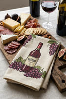 Serviettes de cuisine 100% coton Guide des paires de vins Infographique gastronomique sur la nourriture et le vin Serviettes de cuisine 40x60cm
