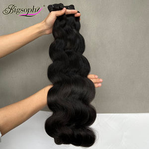 Fournisseurs de cheveux humains vierges non traités, mèches de cheveux humains ondulés naturels super double trame, couleur naturelle - Product Image 2