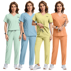 Set di uniformi mediche con logo personalizzato, camice chirurgico di alta qualità, uniforme ospedaliera, tuta medica con scollo a V, <span class=keywords><strong>abbigliamento</strong></span> da <span class=keywords><strong>medico</strong></span> - Product Image 1