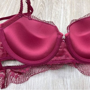 Nueva ropa interior sexy <span class=keywords><strong>de</strong></span> encaje hueco para mujer, <span class=keywords><strong>pechos</strong></span> pequeños, sujetador <span class=keywords><strong>de</strong></span> realce grande, Conjunto <span class=keywords><strong>de</strong></span> sujetador fino debajo del grueso - Product Image 5