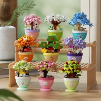 Cadeau pour la Journée des enfants, blocs de construction en plastique PVC éducatifs, bouquets de fleurs, jouets à petites particules, récompense unisexe pour l'école primaire