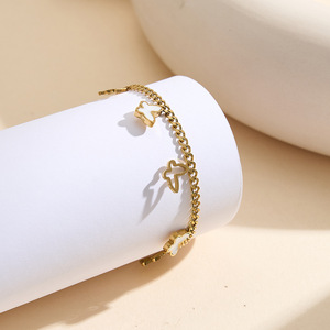 Bijoux de plage d'été tendance, plaqué or 18 carats PVD, acier inoxydable, chevillères en forme de coquille et de papillon, adaptées aux femmes. - Product Image 5
