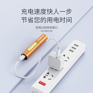 ไฟฉายฉลามยิ้มขนาดเล็ก อลูมิเนียมอัลลอยด์ ซูมแบบยืดหดได้ ชาร์จผ่าน USB พกพาสะดวก ไฟฉาย LED สำหรับกิจกรรมกลางแจ้ง - Product Image 3