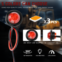 Feux de signalisation latéraux pour camion LED, rouge, blanc, ambre, COB, IP65, étanches, feux de brouillard de sécurité, 12V-24V, 10W, pour voiture, camion, VTT, SUV, Jeep