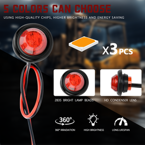 Feux de signalisation latéraux LED pour camion, 5 couleurs, type œil d'aigle, étanches, feux de brouillard de sécurité, 12V-24V 10W, pour voiture, camion, VTT, SUV, Jeep - Product Image 4