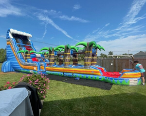 Thương mại 22ft đôi làn đường trượt nước bơm hơi với hồ bơi trượt N trượt cho thuê bên - Product Image 4