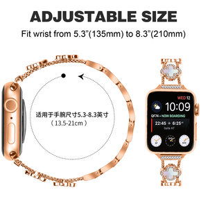 Bracelet en acier inoxydable à double trèfle à quatre feuilles <span class=keywords><strong>pour</strong></span> <span class=keywords><strong>Apple</strong></span> <span class=keywords><strong>Watch</strong></span> Series 11 10 9 <span class=keywords><strong>SE</strong></span> Ultra 3 2 <span class=keywords><strong>pour</strong></span> femmes - Product Image 3