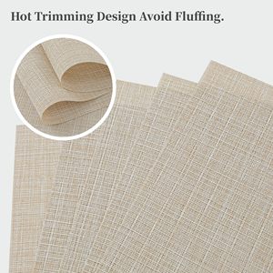 Set de table tissé en PVC <span class=keywords><strong>beige</strong></span> Tgyw, résistant à la chaleur, antidérapant, lavable, durable, personnalisé, pour table à manger - Product Image 3