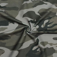 Camouflage Imprimé 83% Polyester 17% Spandex Élastique Un Côté Brossé Interlock Tricoté Tissu Pour Vêtements De Sport