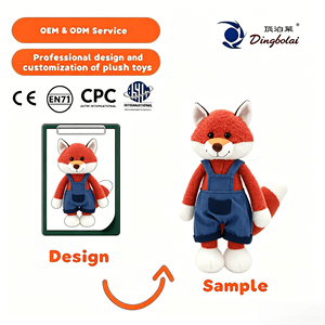 Peluche renard en coton moelleux et mignon, anti-stress, doublure en maille lavée, renard rouge de <span class=keywords><strong>dessin</strong></span> <span class=keywords><strong>animé</strong></span> doux, cadeau d'anniversaire pour enfants - Product Image 1