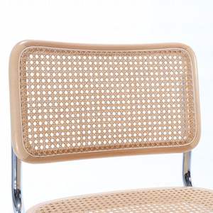 <span class=keywords><strong>Sedia</strong></span> <span class=keywords><strong>Cesca</strong></span> Modernariato Mid-Century con Base in Metallo Cromato e Legno Rattan - Product Image 4