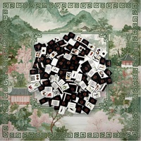 Tuiles de Mahjong américaines en forme de poupée hantée d'Halloween, tapis de Mahjong souple, tuiles de jeu en acrylique pour fête d'Halloween et divertissement à domicile