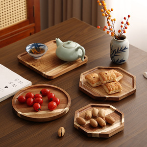 Acacia Wood Tray Square Solid Wood <b>Teacup</b> Dessert Coffee Snack Plate Durable Hotel Food Serving Trays - Product Image 4