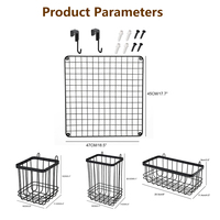 Étagère de rangement murale multifonctionnelle en métal pour panneau grillagé, idéale pour la maison, le bureau, la présentation en magasin et la salle de bain