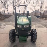 Tractor de Ruedas 3B504 4WD de Segunda Mano, Precio Bajo Premium, Motor Diésel de 60HP y 4 Cilindros, Caja de Cambios con Selector de Marchas, Verde Amarillo