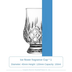 كأس ويسكي زجاجي بتصميم أمريكي وأوروبي مع نقش زهور، كأس مشروبات روحية إبداعي راقي للاستخدام المنزلي مع صينية جديدة - Product Image 6