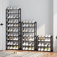 Meuble à chaussures sur pied pour entrée, réglable, étroit et haut, organisateur de rangement multi-niveaux personnalisé pour salon