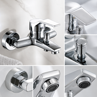 Robinet Mitigeur Mural Monocommande en Alliage de Zinc Chromé Poli Durable pour Douche de Salle de Bain à Domicile ou d'Hôtel