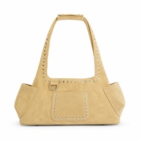 Sac fourre-tout rétro en daim givré pour femme, style motard, avec rivets et fermeture éclair, grande capacité, style européen et américain