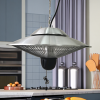 Chauffage infrarouge de plafond Goldisgood 1500W avec télécommande, éclairage et étanchéité pour usage extérieur, couverture de 46 à 550 m²