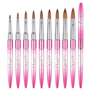 Kolinsky Nail <b>Brush</b> Set Liner Painting UV Gel Metal Handle Silicone Dotting Manicure Salon Drawing Detailing Nail Art Tool - Product Image 1