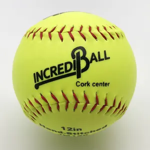 12 인치 눈 노란 합성 가죽 고급 코르크 센터 4 팬 incrediball 연습 게임 소프트볼 공