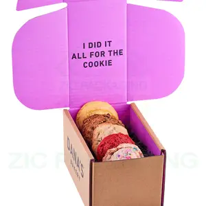 批发定制饼干包装盒瓦楞牛皮纸热Prink饼干面包盒用于运输
