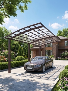 Système de carport métallique robuste avec structure résistante au vent pour applications de stationnement commercial - Product Image 6