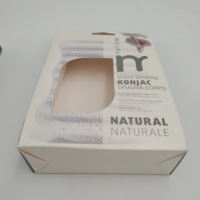 Boîtes auto-érectrices en carton personnalisées pour savon/éponge, fabriquées en Chine, avec fenêtre découpée, impression quadricolore, matériaux recyclés
