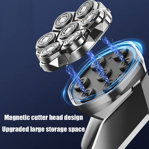 Men's Electric Shaver Bald <b>Head</b> 7 Floating <b>Razor</b> Large Holes USB Rechargeable Beard Hair Trimmer LED Display <b>Razor</b> - Product Image 3