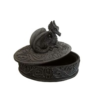 Armure de combat en résine personnalisée Dragon ailes réalistes rugissantes Dragon noir ornement vif victoire Dragon Statue