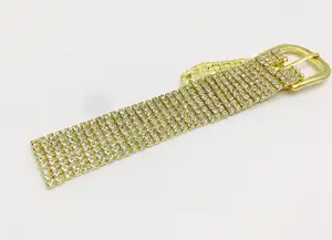 Wholesale Of 8 Rows Of Shiny Diamond Gold Shoulder Straps Small Belt Buckles Clothing Shoes And Accessories