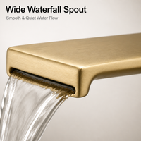 Robinet de lavabo de salle de bain OEM personnalisé en laiton brossé doré, design moderne courbé, mitigeur monocommande eau chaude et froide